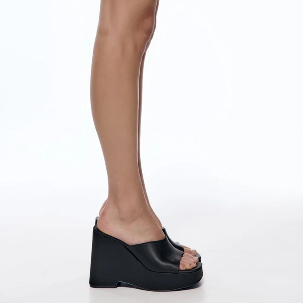 ZARA CHUNKY WEDGE SANDALS - Picture 6 of 8